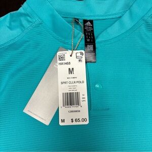 Adidas No Collar Golf shirt AJGA Semi Mint Rush Men’s Medium Brand New With Tags